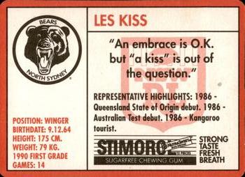 1991 Stimorol NRL #105 Les Kiss Back
